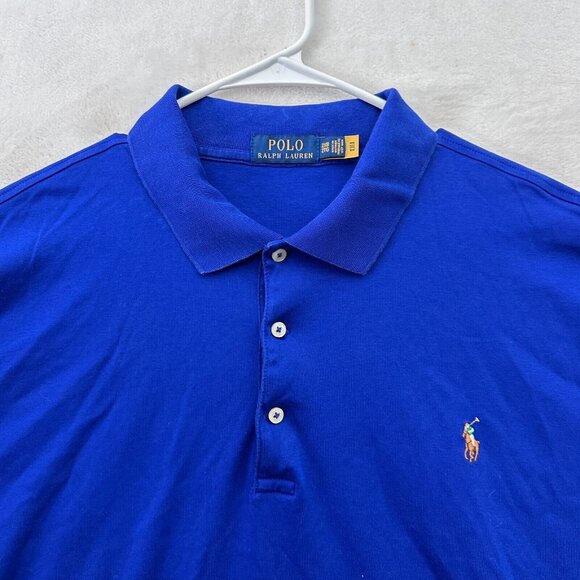 Polo Ralph Lauren Polo Shirt Mens 2XB Big Blue Flesh Pony Preppy Casual - Picture 2 of 8